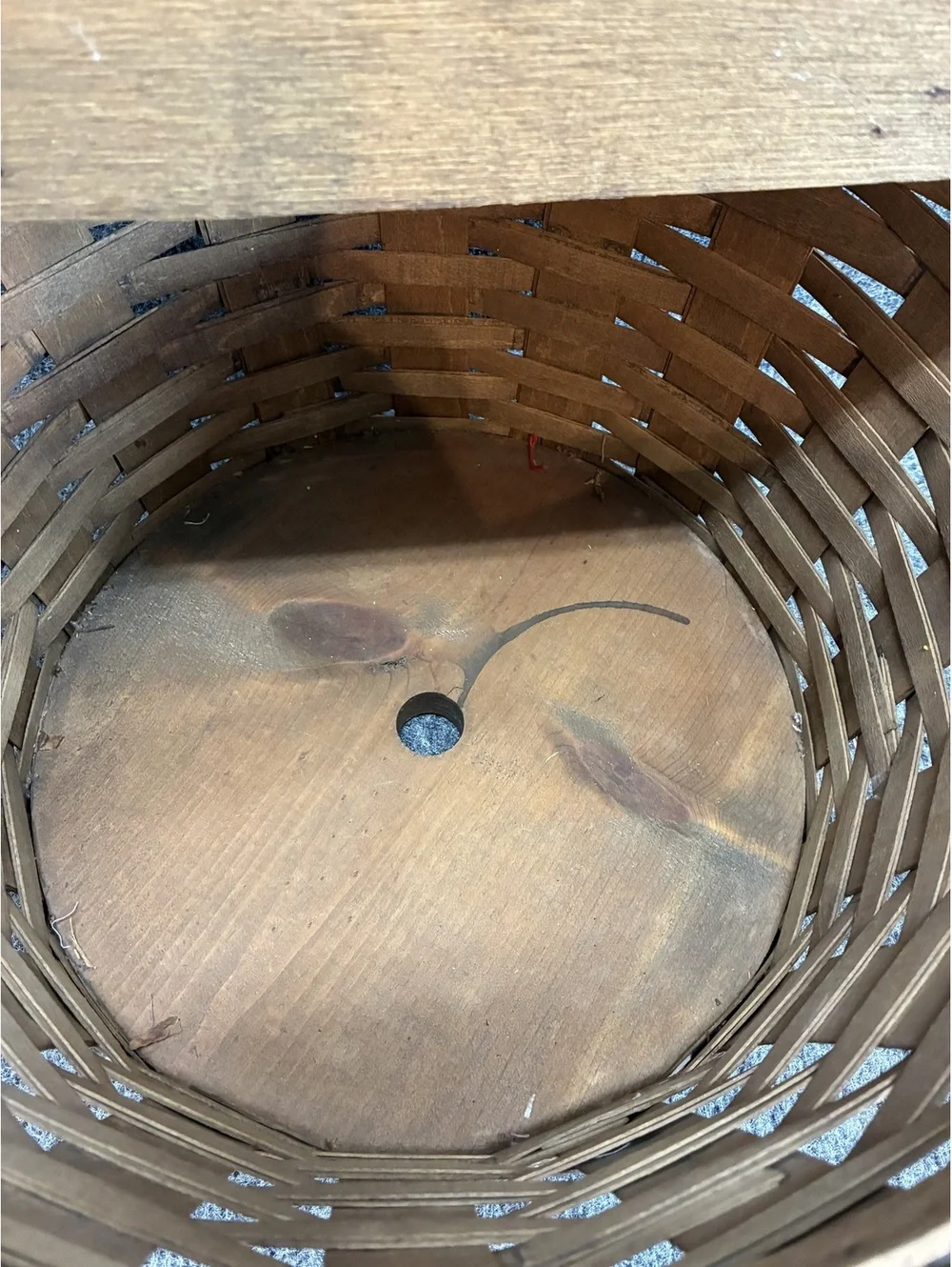 Vintage Longaberger Wooden Woven Sewing Basket with Lid and Handle SOME DAMAGE